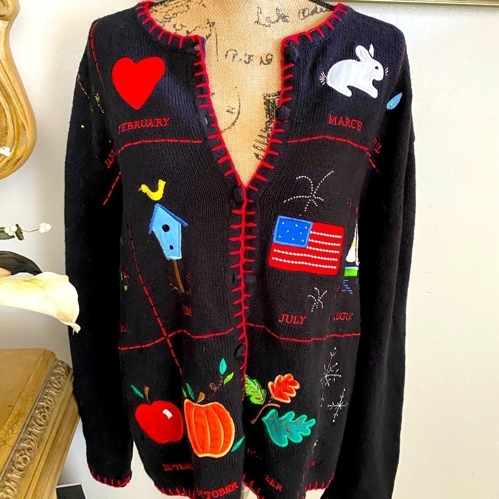 NWT Sag Harbor Button Up Month Sweater size XL